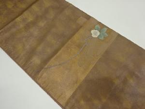 アンティーク　引箔　流水に椿模様織り出し袋帯（材料）